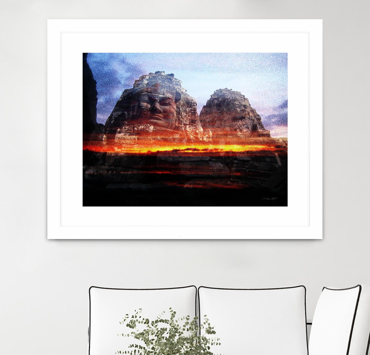 Cambodi Faces Fire by Daniel Stanford on GIANT ART - black photo art