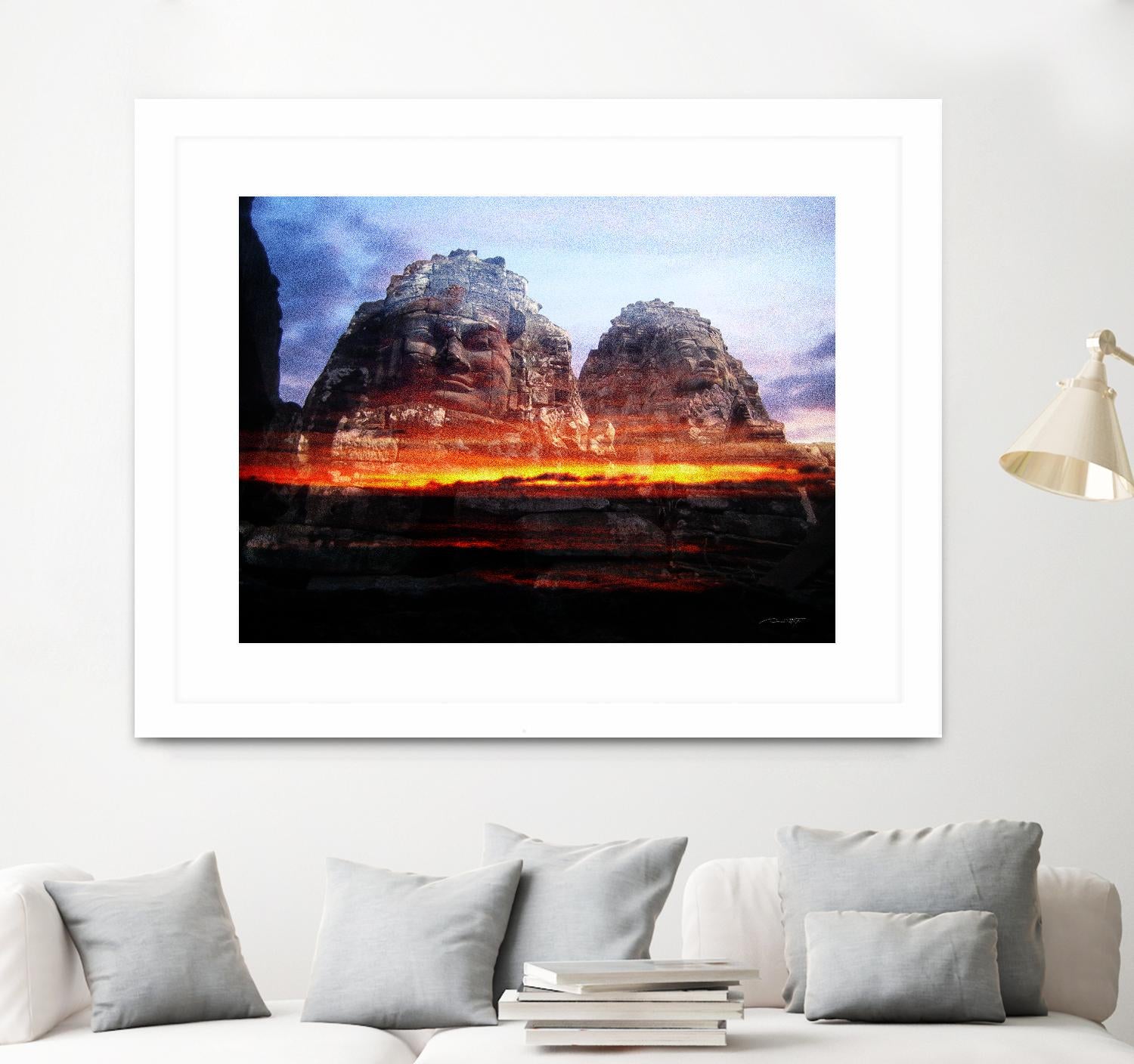 Cambodi Faces Fire by Daniel Stanford on GIANT ART - black photo art