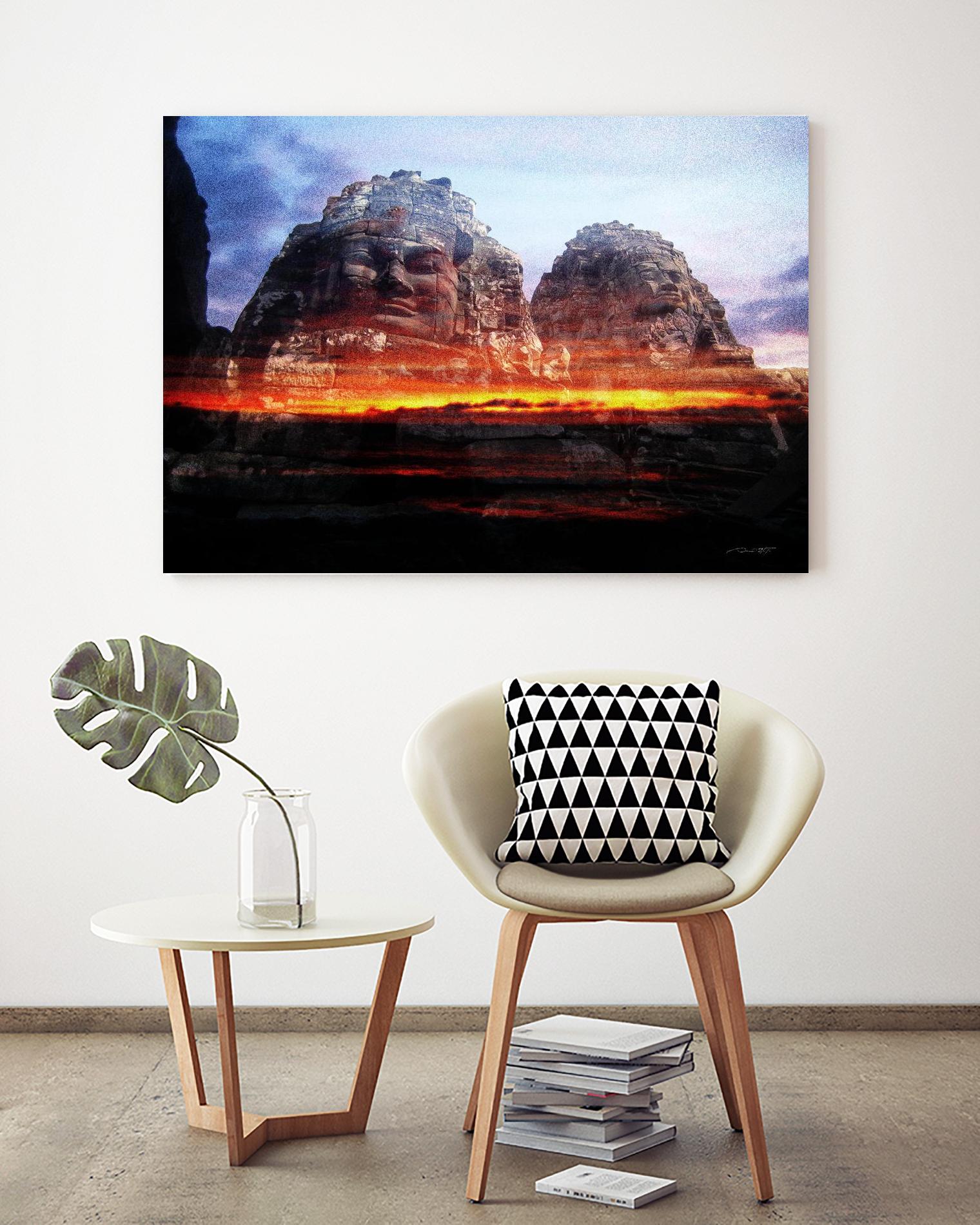 Cambodi Faces Fire by Daniel Stanford on GIANT ART - black photo art