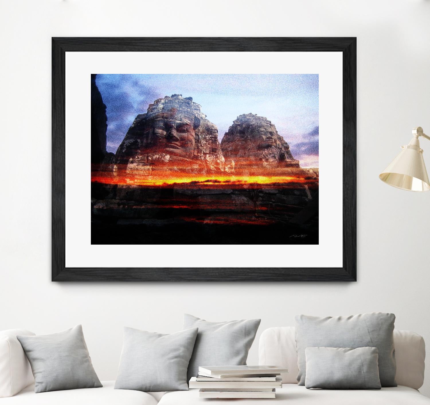 Cambodi Faces Fire by Daniel Stanford on GIANT ART - black photo art