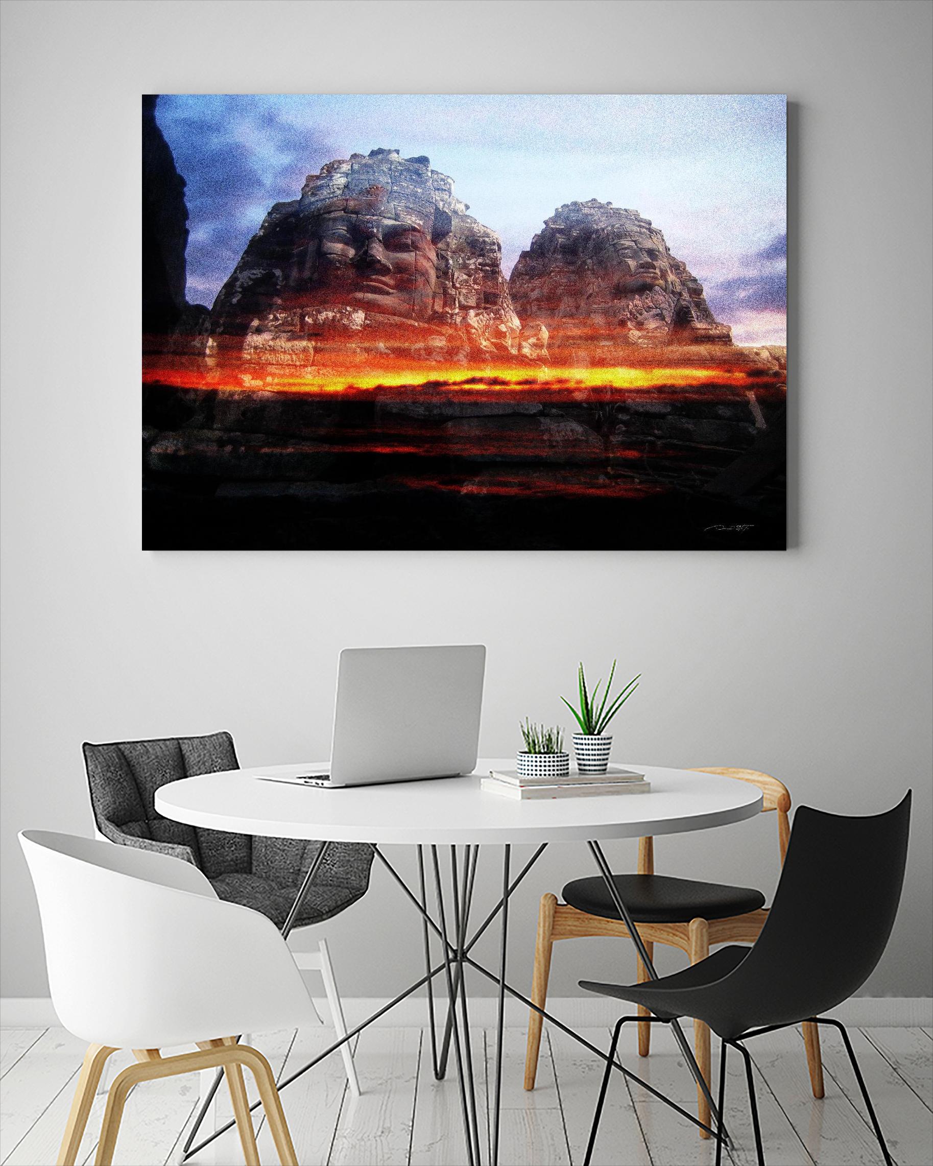 Cambodi Faces Fire by Daniel Stanford on GIANT ART - black photo art