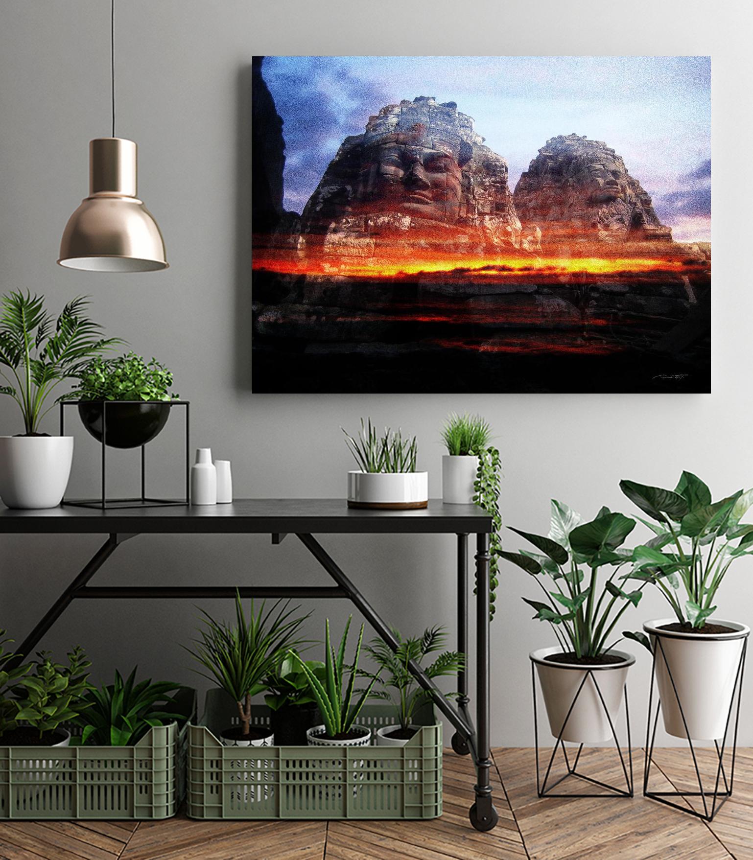 Cambodi Faces Fire by Daniel Stanford on GIANT ART - black photo art