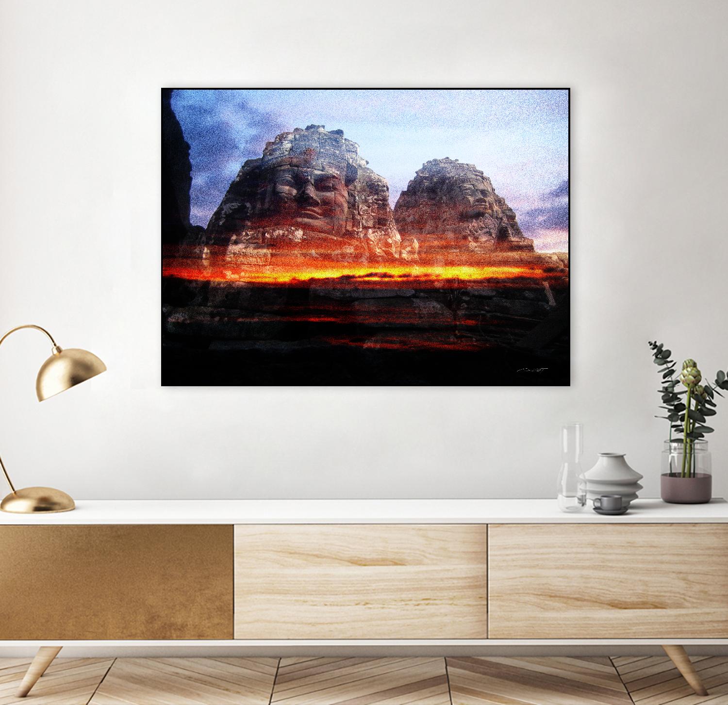 Cambodi Faces Fire by Daniel Stanford on GIANT ART - black photo art