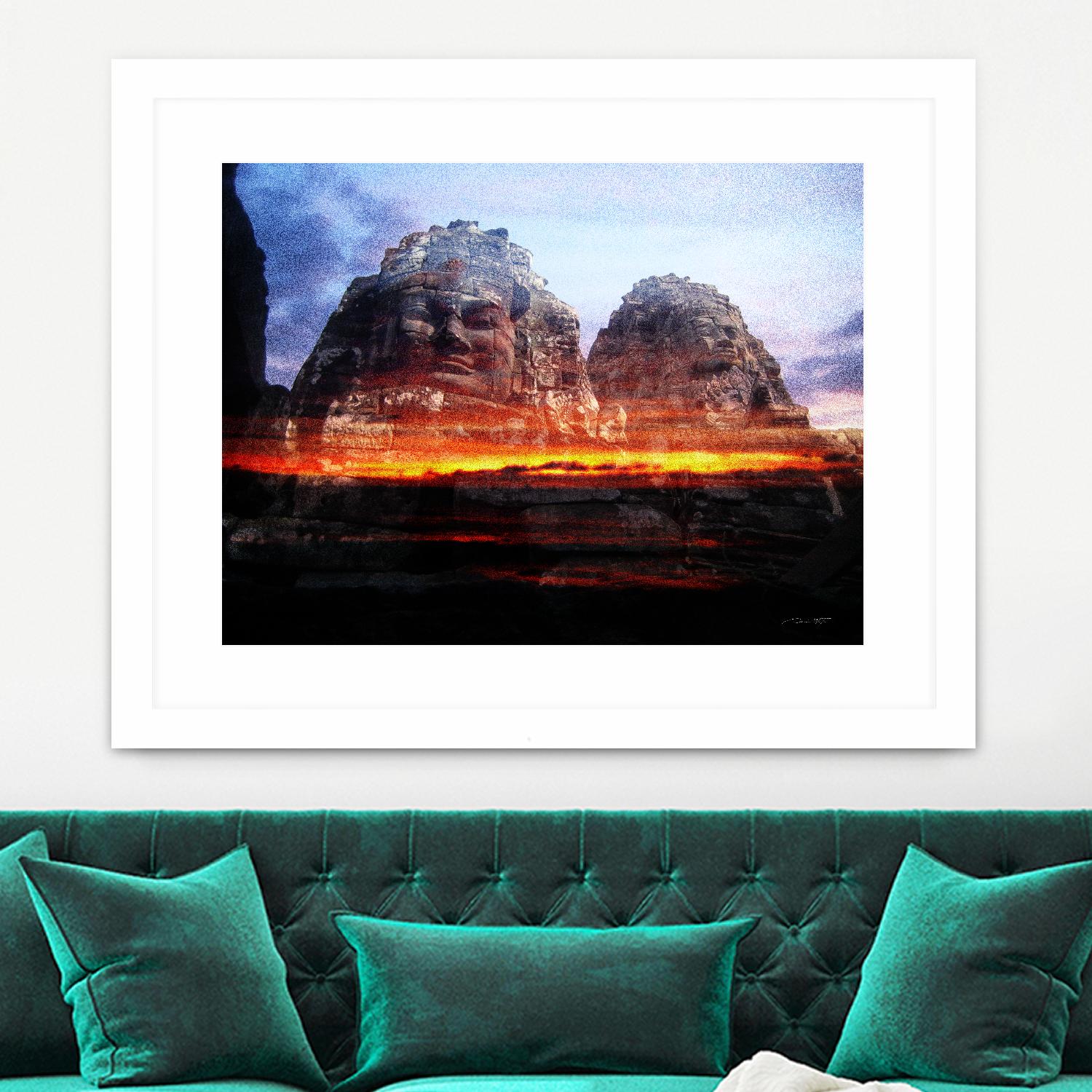 Cambodi Faces Fire by Daniel Stanford on GIANT ART - black photo art