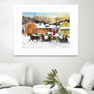 Premier arrivé by Nicole Laporte on GIANT ART - red winter scenes quebec artists