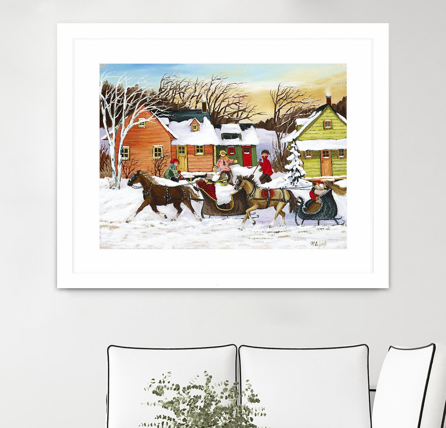 Premier arrivé by Nicole Laporte on GIANT ART - red winter scenes quebec artists