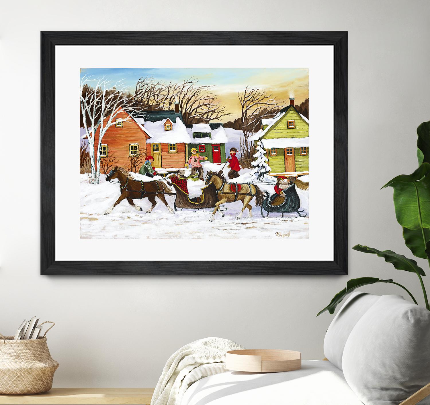 Premier arrivé by Nicole Laporte on GIANT ART - red winter scenes quebec artists