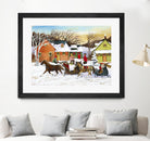 Premier arrivé by Nicole Laporte on GIANT ART - red winter scenes quebec artists