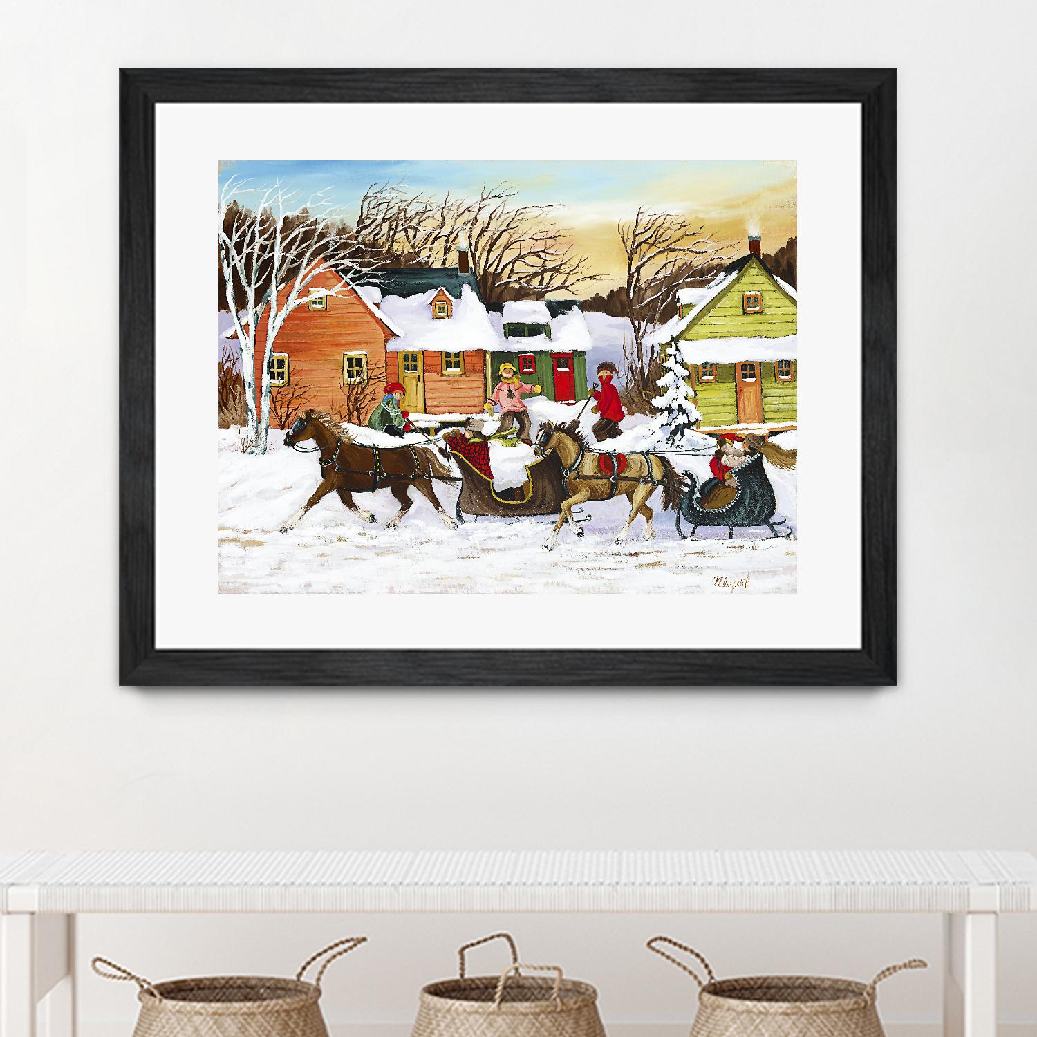 Premier arrivé by Nicole Laporte on GIANT ART - red winter scenes quebec artists