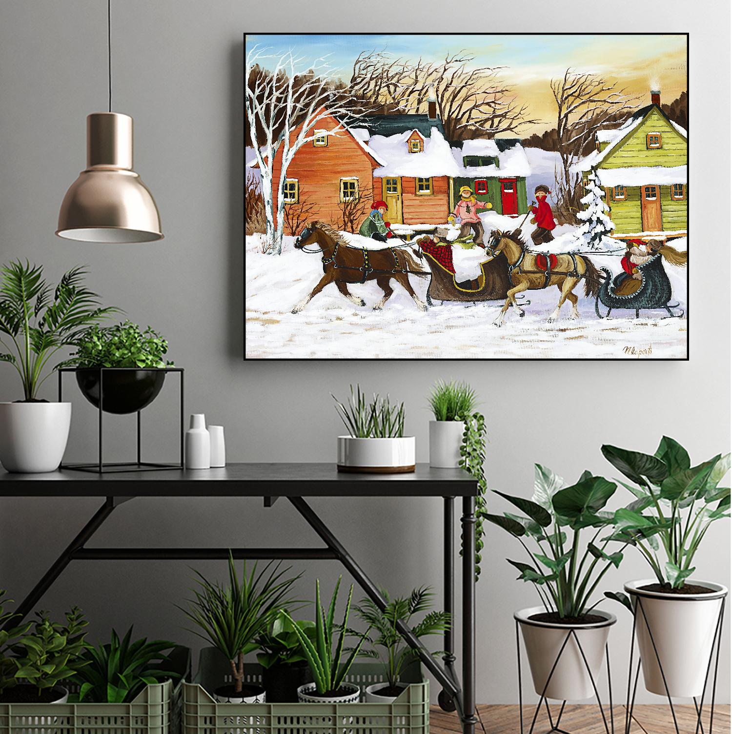 Premier arrivé by Nicole Laporte on GIANT ART - red winter scenes