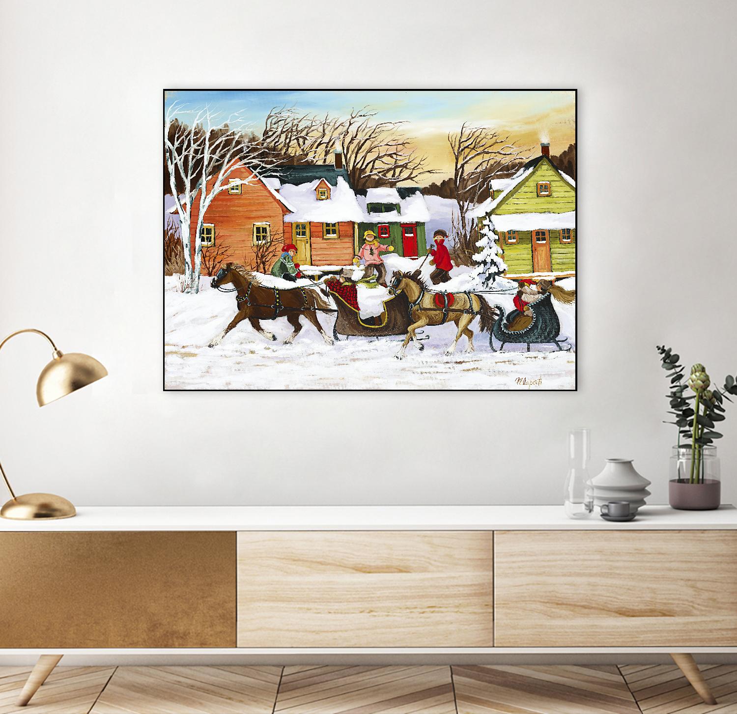 Premier arrivé by Nicole Laporte on GIANT ART - red winter scenes