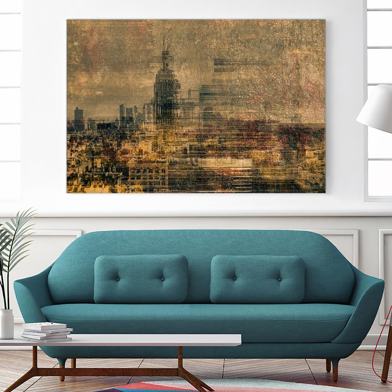 City building I by Jean-François Dupuis on GIANT ART - yellow city scene