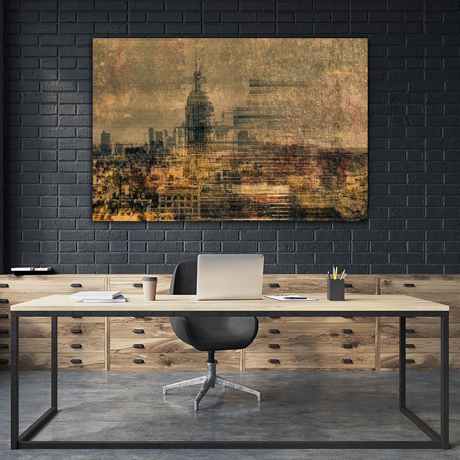 City building I by Jean-François Dupuis on GIANT ART - yellow city scene