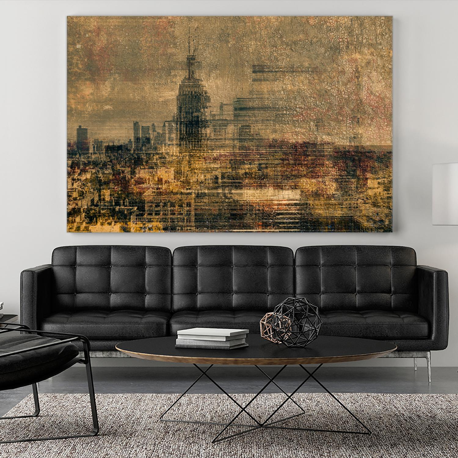 City building I by Jean-François Dupuis on GIANT ART - yellow city scene