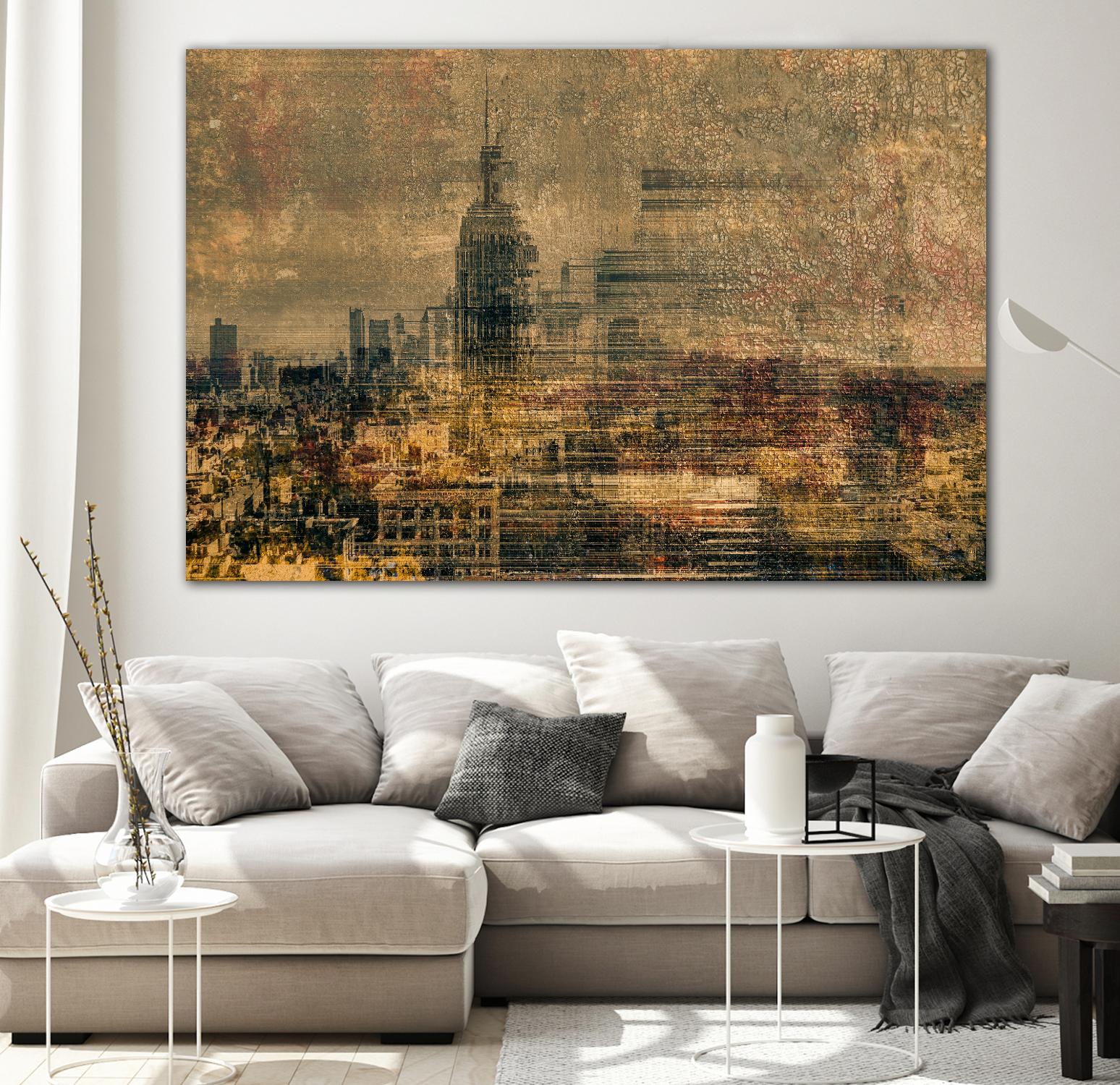 City building I by Jean-François Dupuis on GIANT ART - yellow city scene