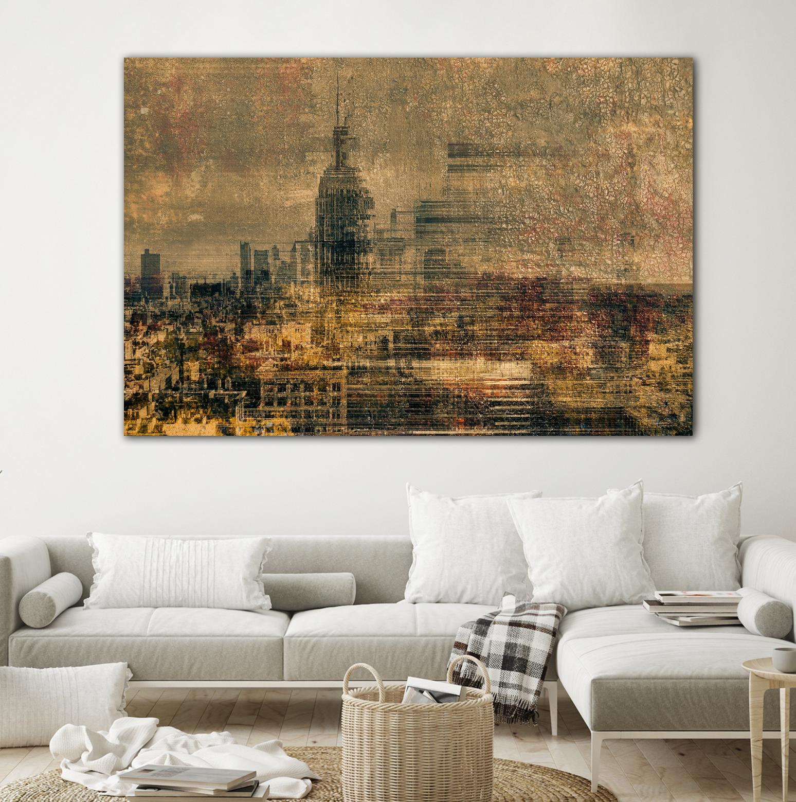 City building I by Jean-François Dupuis on GIANT ART - yellow city scene