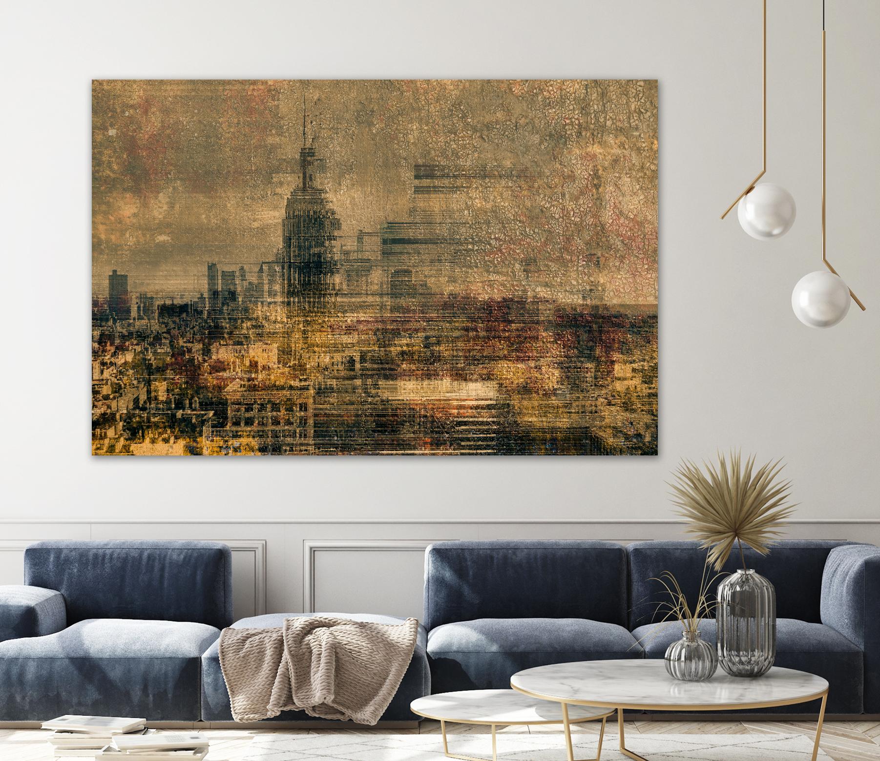 City building I by Jean-François Dupuis on GIANT ART - yellow city scene