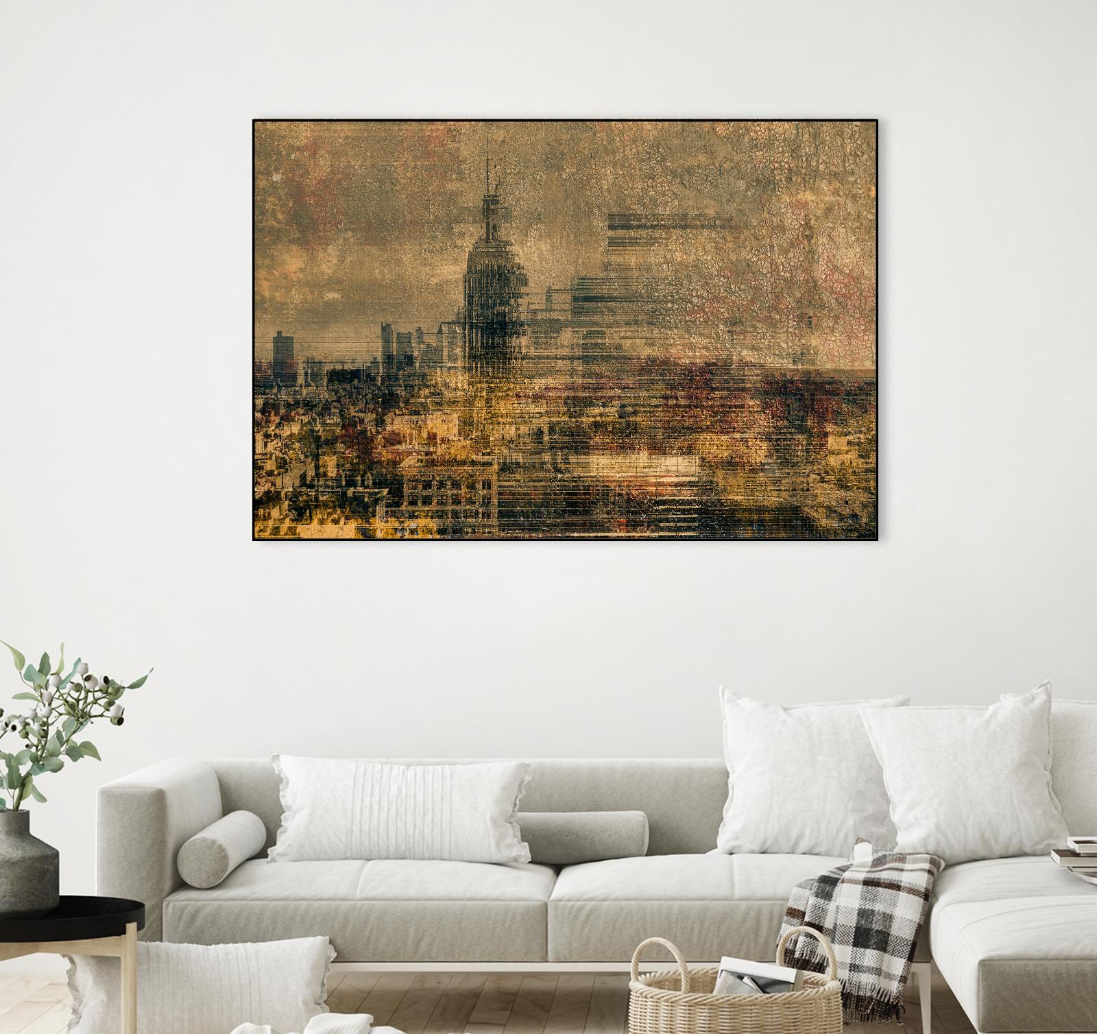 City building I by Jean-François Dupuis on GIANT ART - yellow city scene