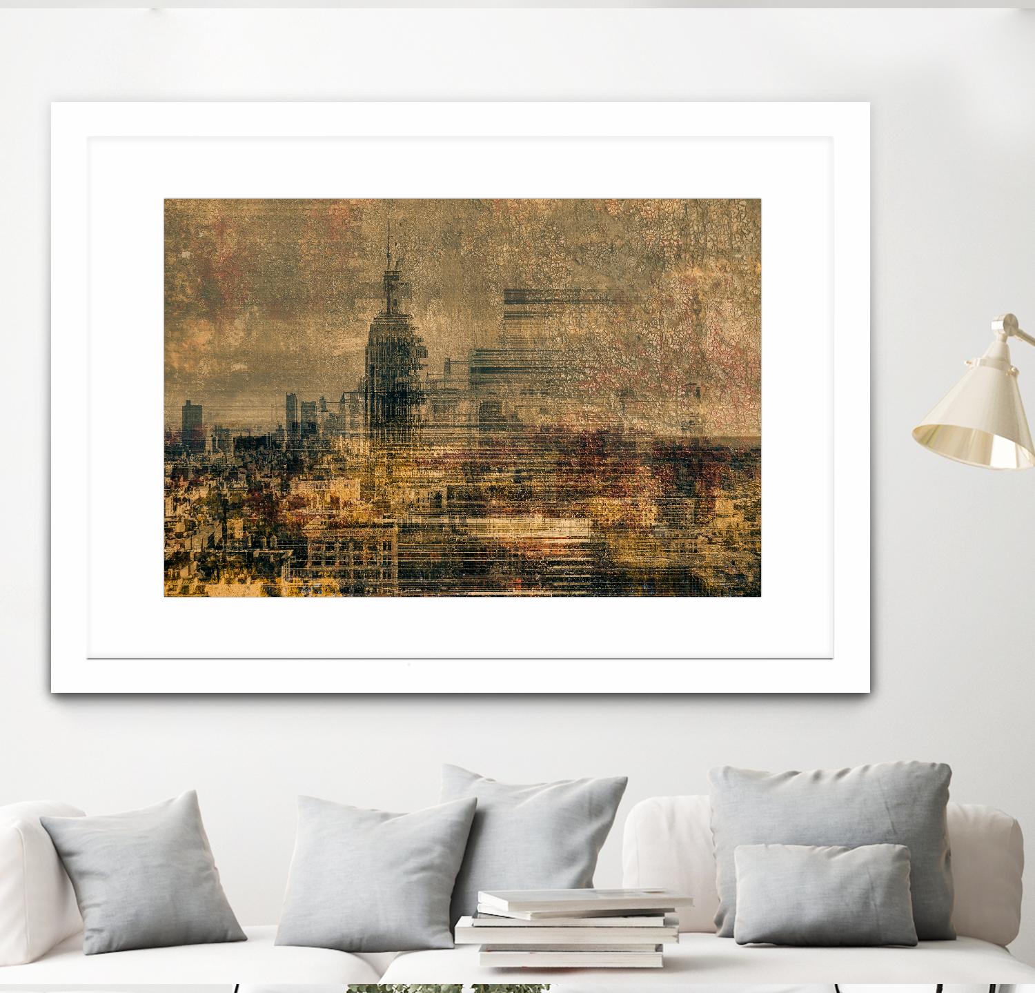 City building I by Jean-François Dupuis on GIANT ART - blue city scene canadian artists