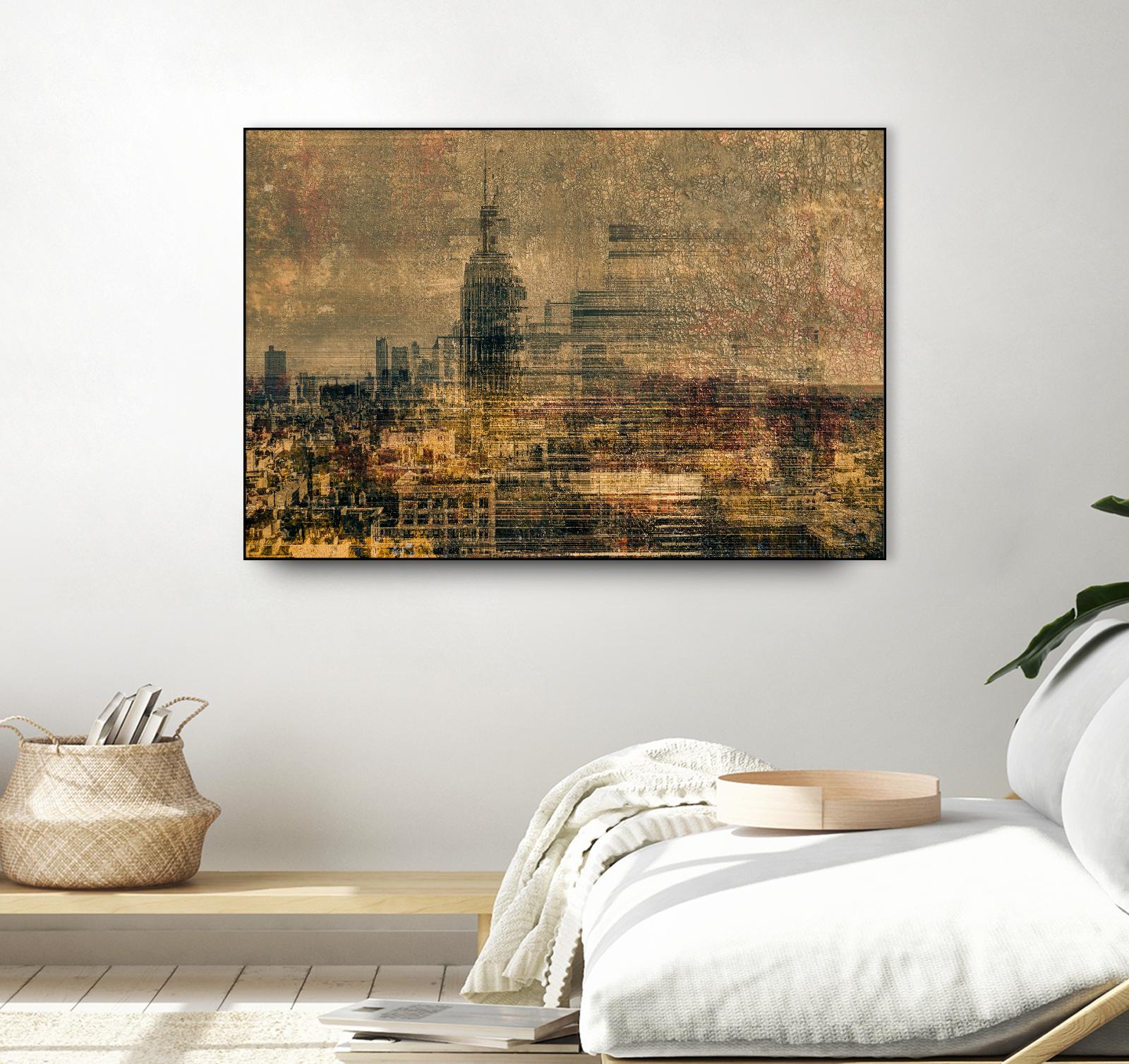 City building I by Jean-François Dupuis on GIANT ART - yellow city scene