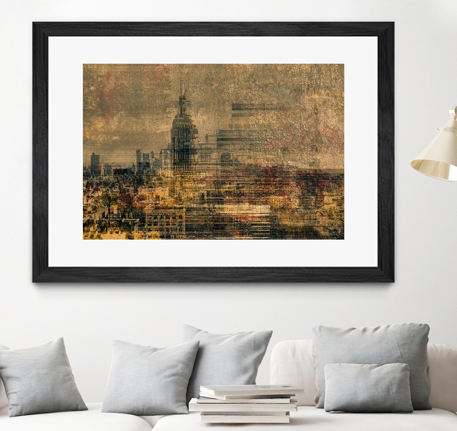 City building I by Jean-François Dupuis on GIANT ART - blue city scene canadian artists