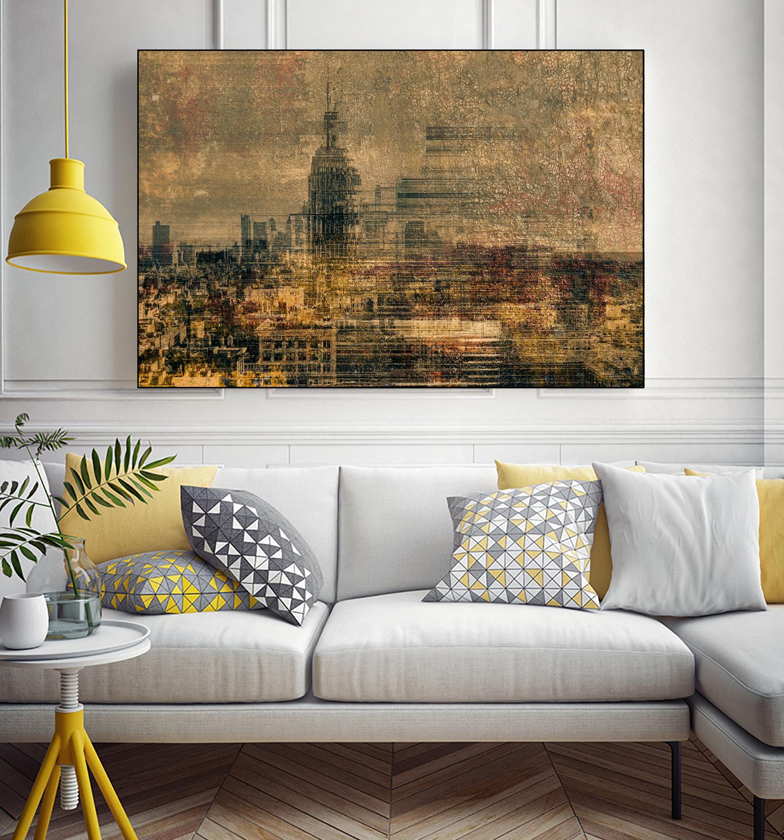 City building I by Jean-François Dupuis on GIANT ART - yellow city scene