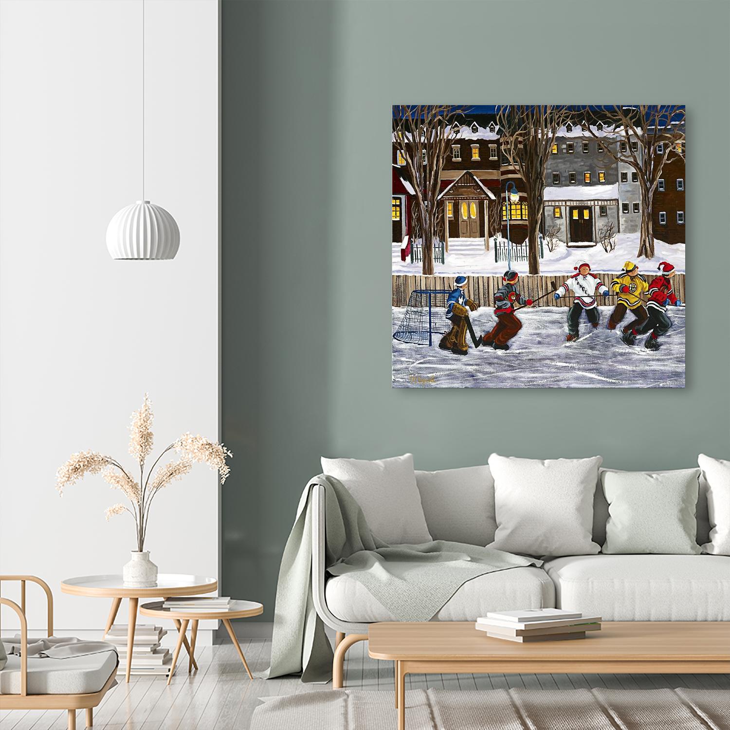 Sans titre by Nicole Laporte on GIANT ART - red winter scenes artistes du québec