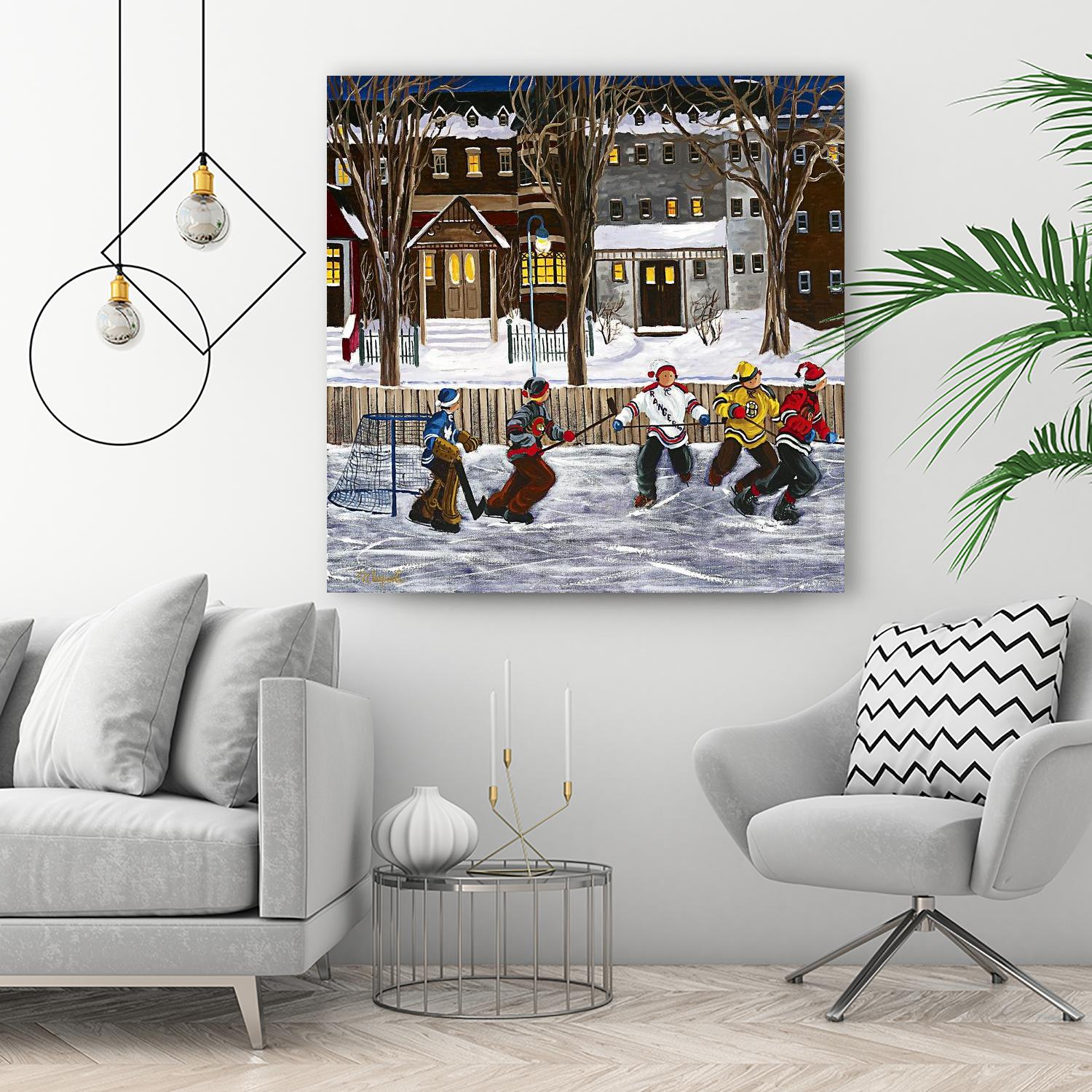 Sans titre by Nicole Laporte on GIANT ART - red winter scenes artistes du québec