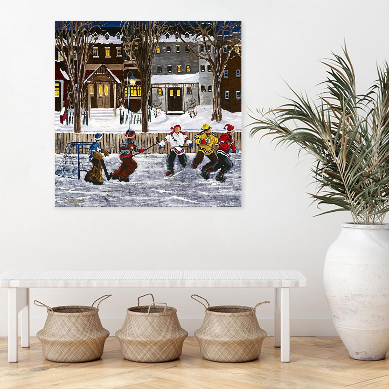 Sans titre by Nicole Laporte on GIANT ART - red winter scenes artistes du québec