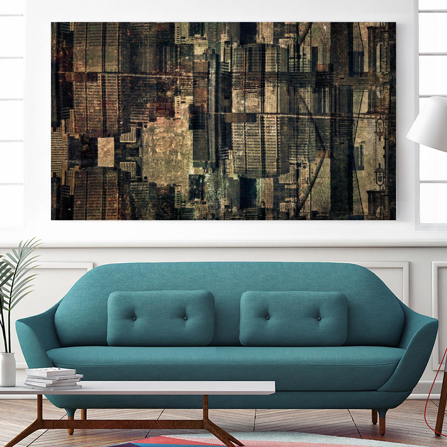 Urban Patchwork I by Jean-François Dupuis on GIANT ART - beige city scene