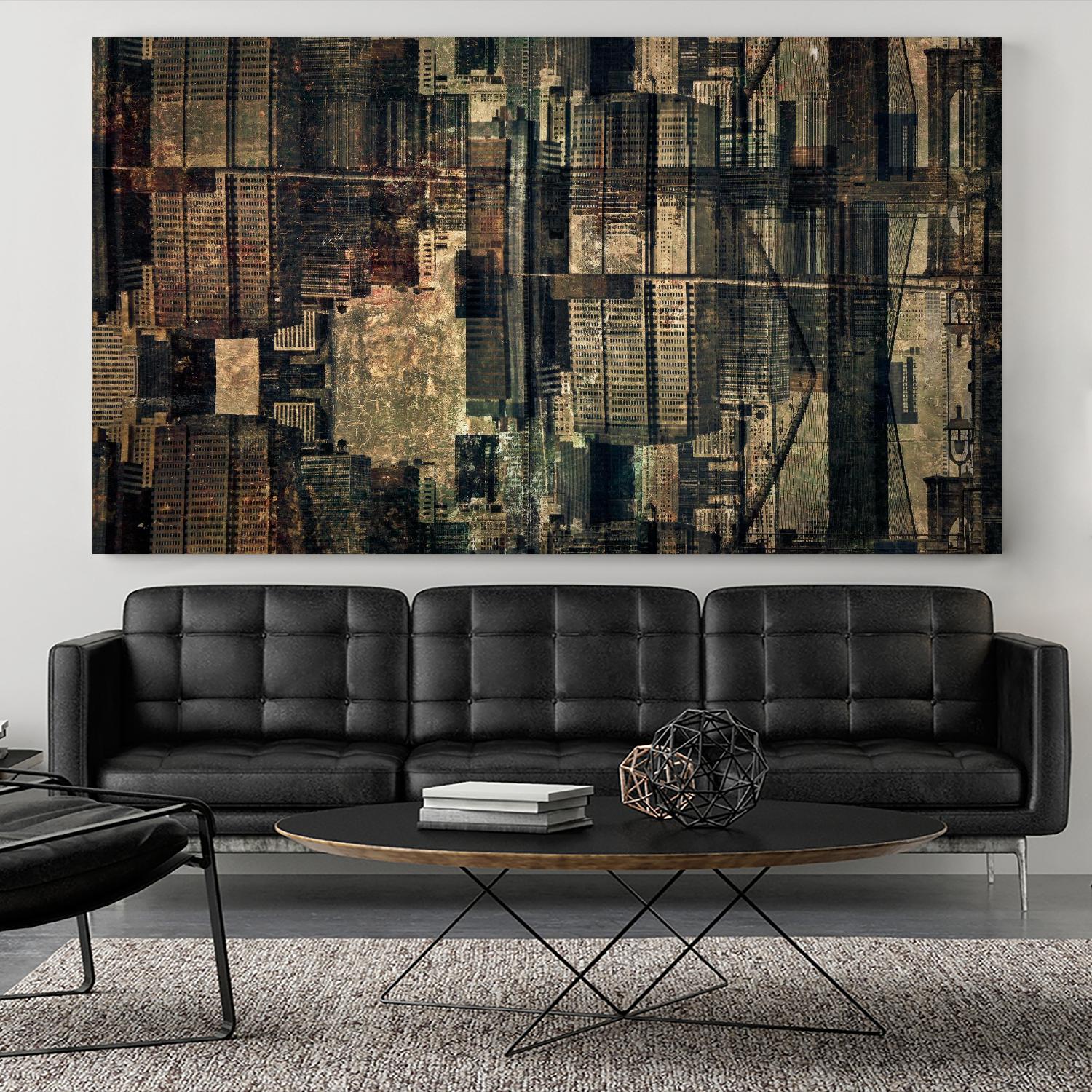 Urban Patchwork I by Jean-François Dupuis on GIANT ART - beige city scene