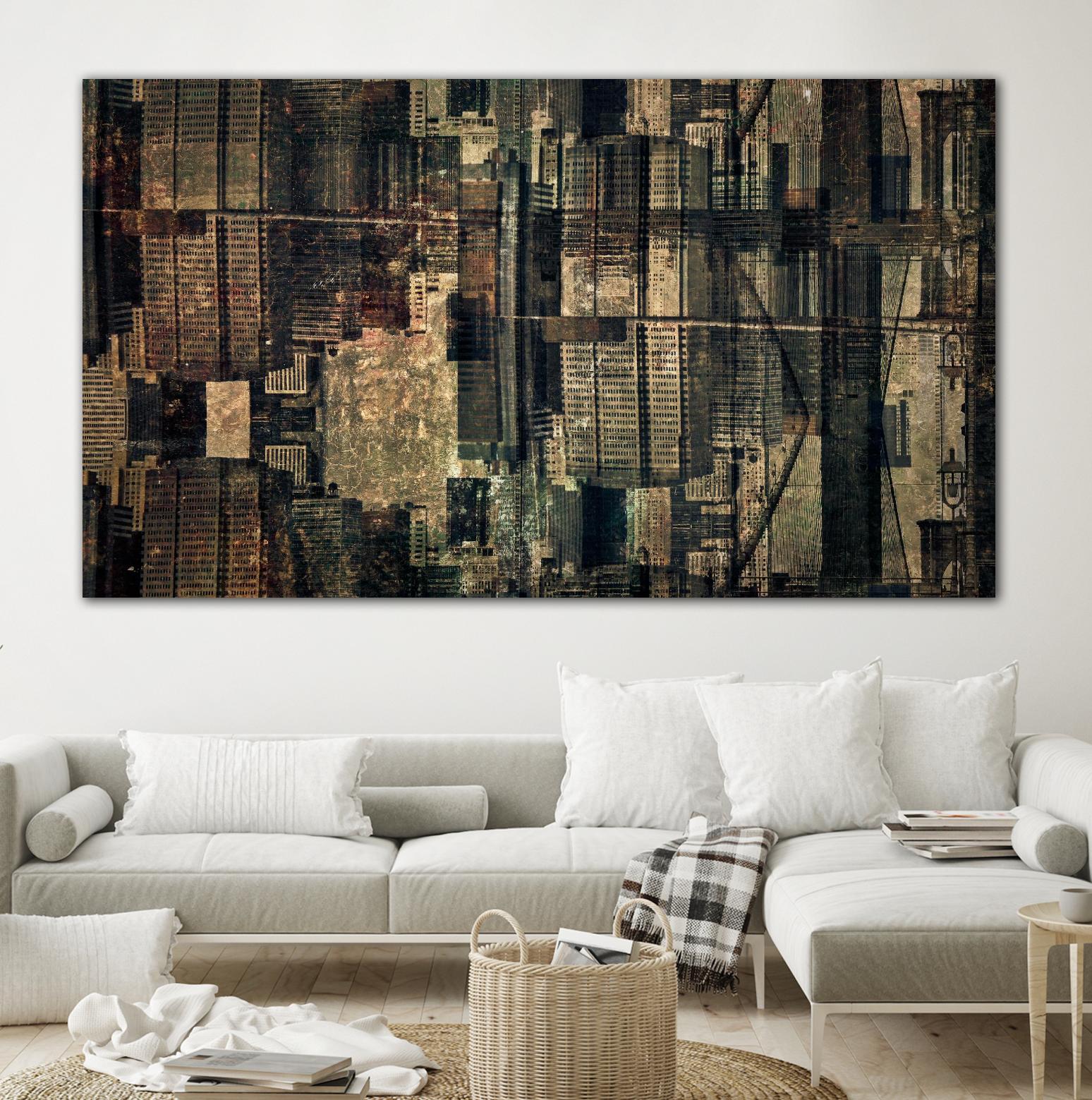 Urban Patchwork I by Jean-François Dupuis on GIANT ART - beige city scene