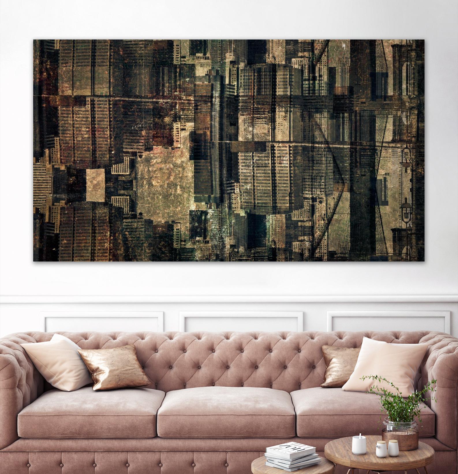 Urban Patchwork I by Jean-François Dupuis on GIANT ART - beige city scene