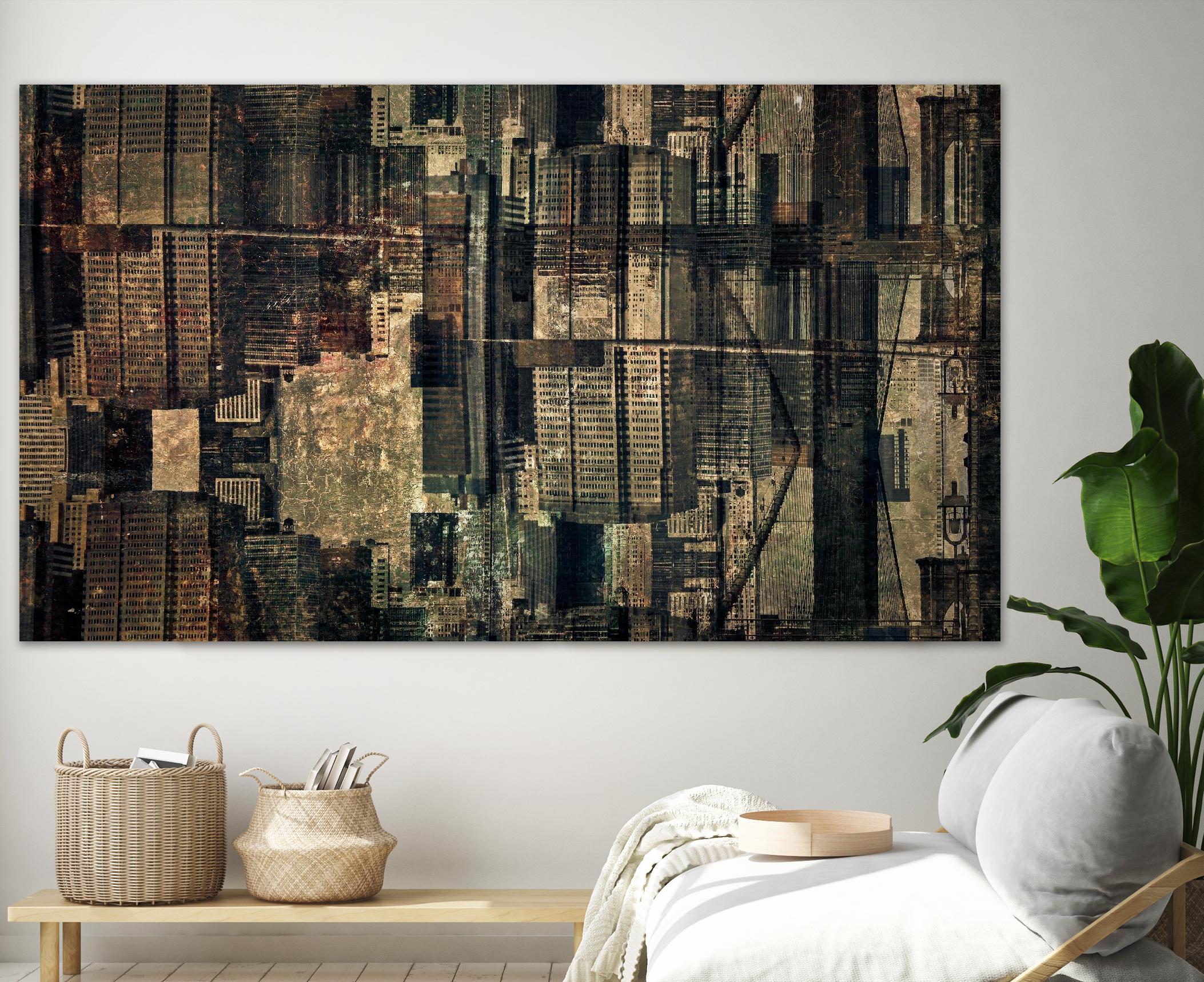 Urban Patchwork I by Jean-François Dupuis on GIANT ART - beige city scene