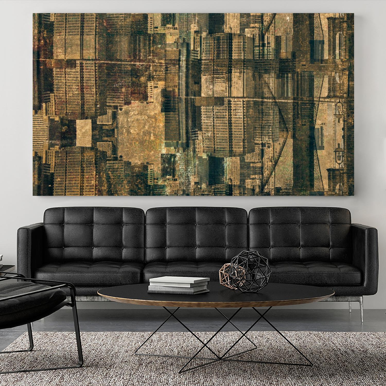 Urban Patchwork II by Jean-François Dupuis on GIANT ART - beige city scene