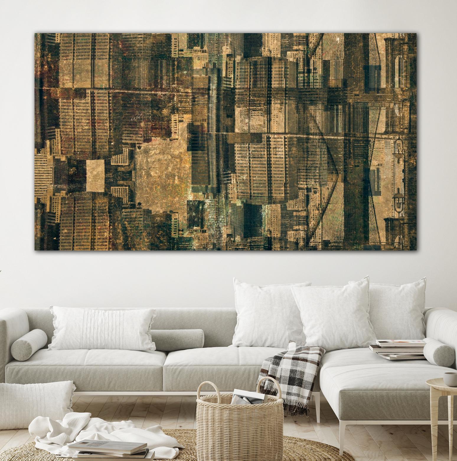 Urban Patchwork II by Jean-François Dupuis on GIANT ART - beige city scene