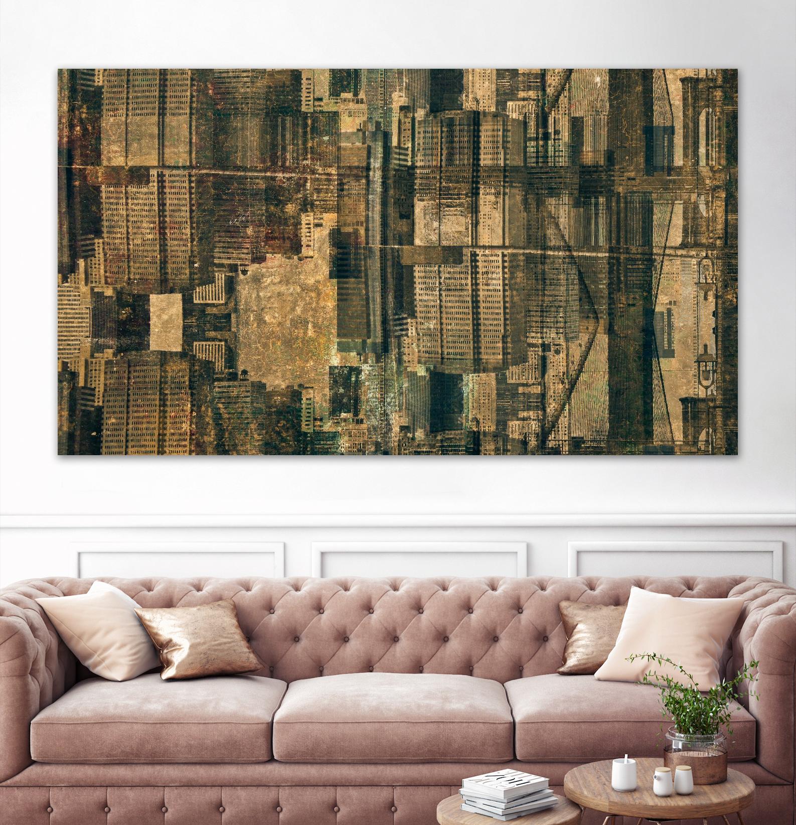 Urban Patchwork II by Jean-François Dupuis on GIANT ART - beige city scene