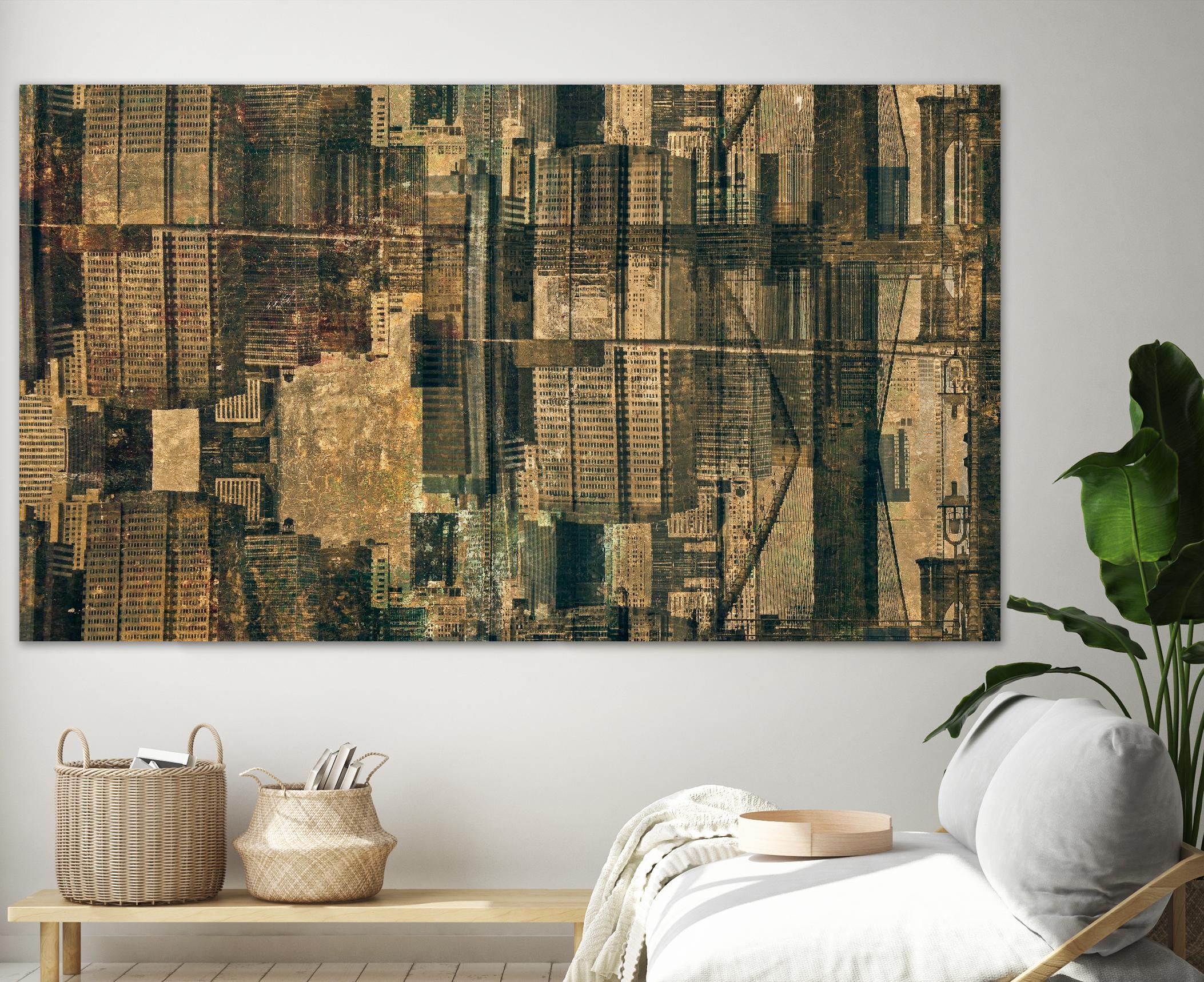 Urban Patchwork II by Jean-François Dupuis on GIANT ART - beige city scene