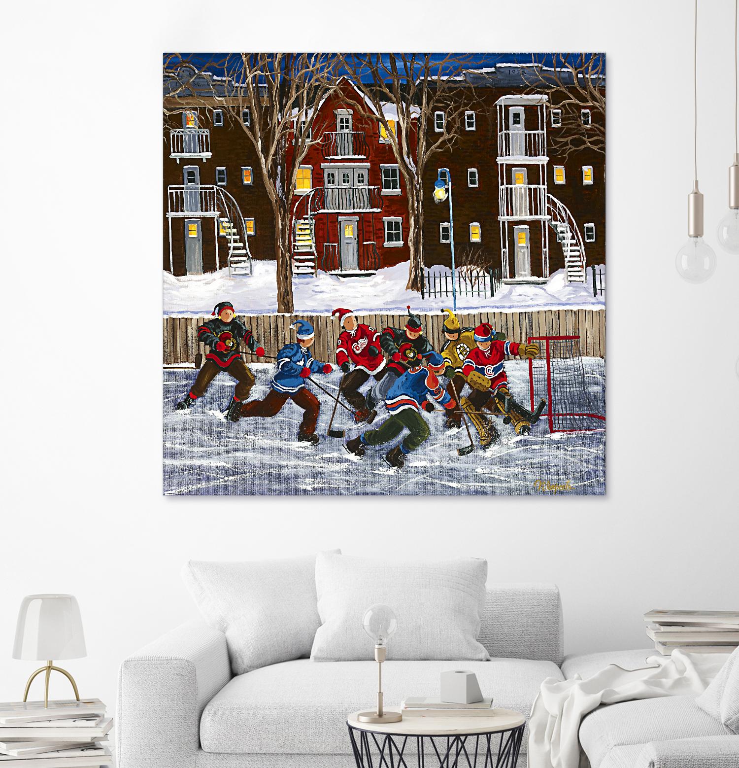 After School 1 by Nicole Laporte on GIANT ART - white art for kids  hockey