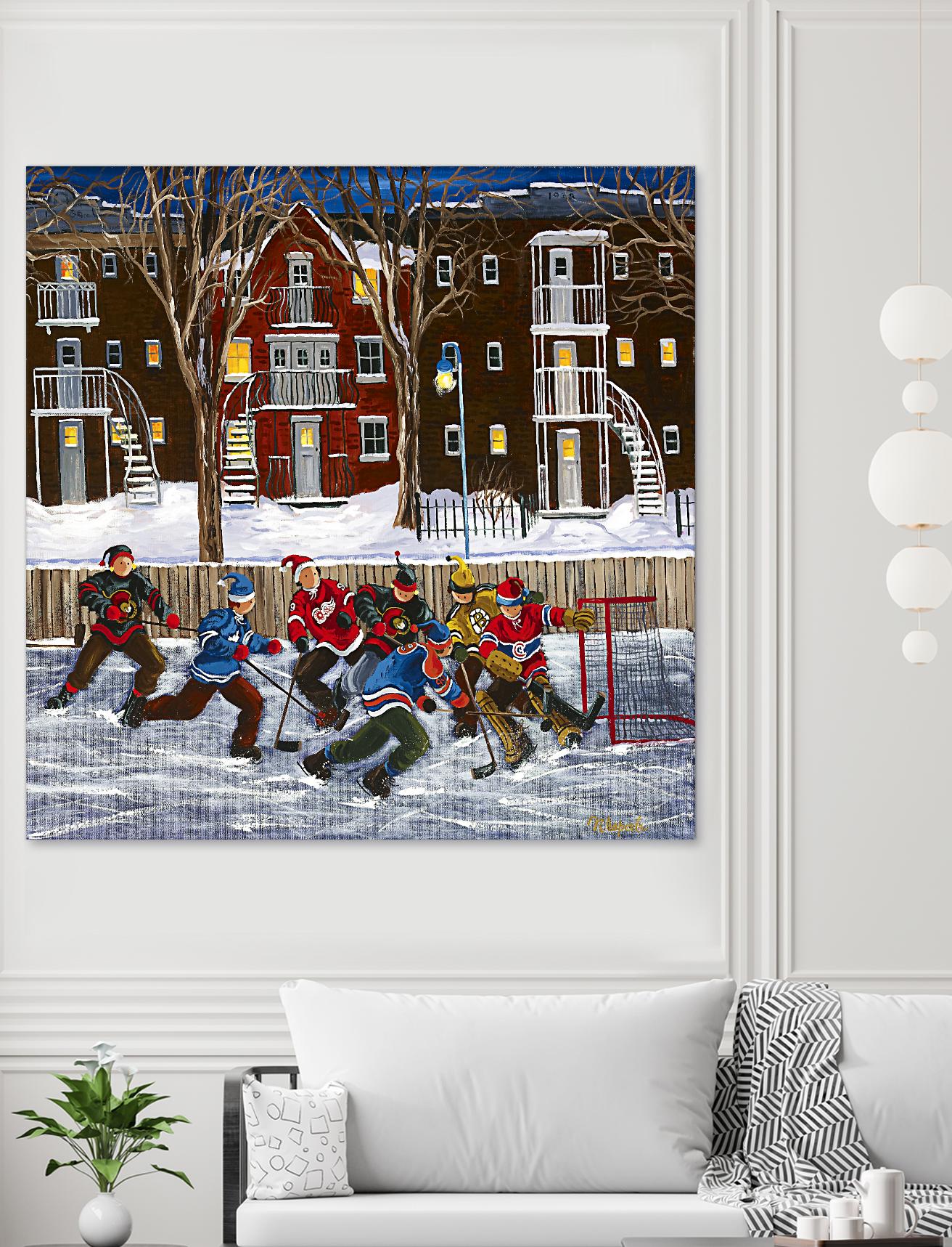 After School 1 by Nicole Laporte on GIANT ART - white art for kids  hockey