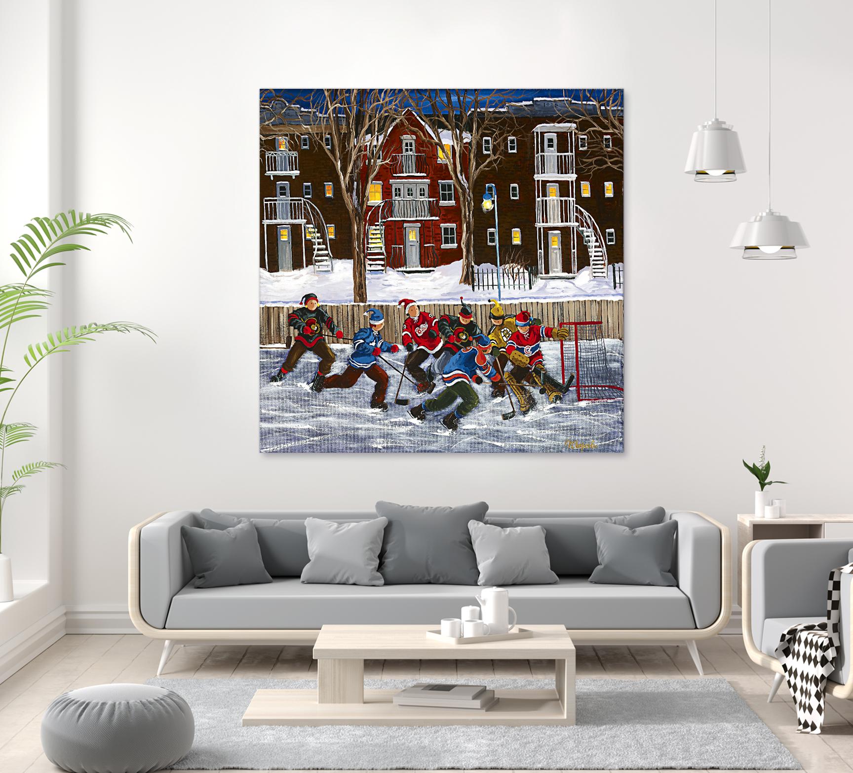 After School 1 by Nicole Laporte on GIANT ART - white art for kids  hockey