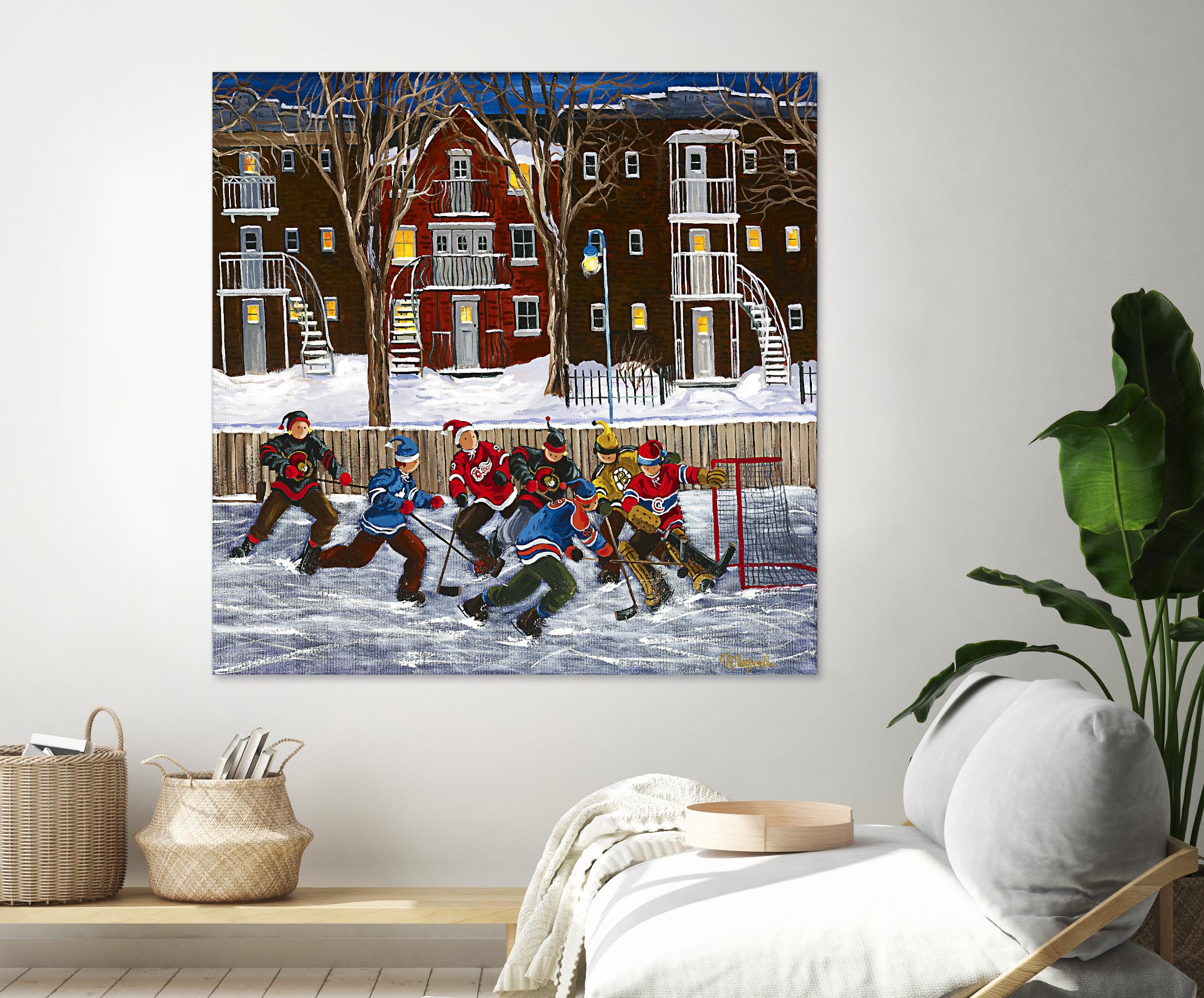 After School 1 by Nicole Laporte on GIANT ART - white art for kids  hockey