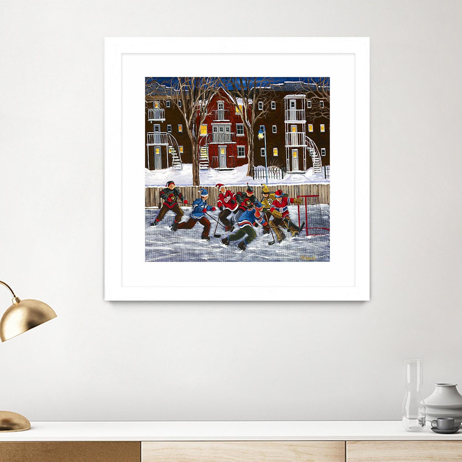 After School 1 by Nicole Laporte on GIANT ART - white art for kids  hockey