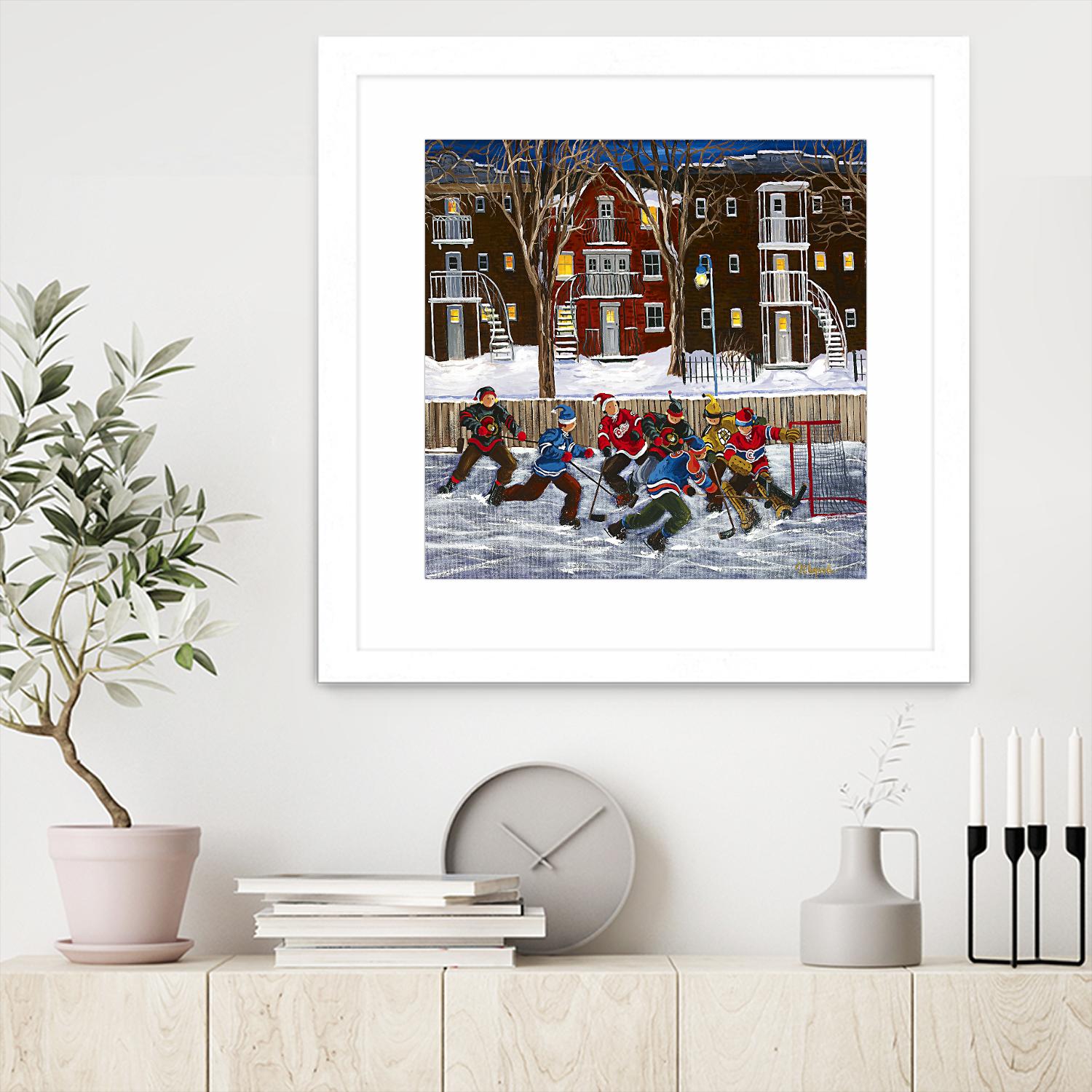 After School 1 by Nicole Laporte on GIANT ART - white art for kids  hockey