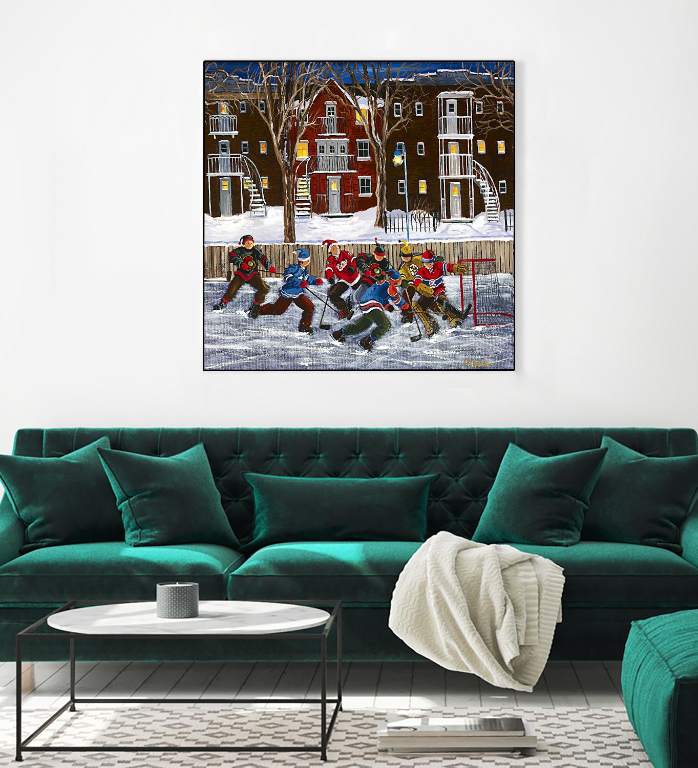 After School 1 by Nicole Laporte on GIANT ART - white art for kids  hockey