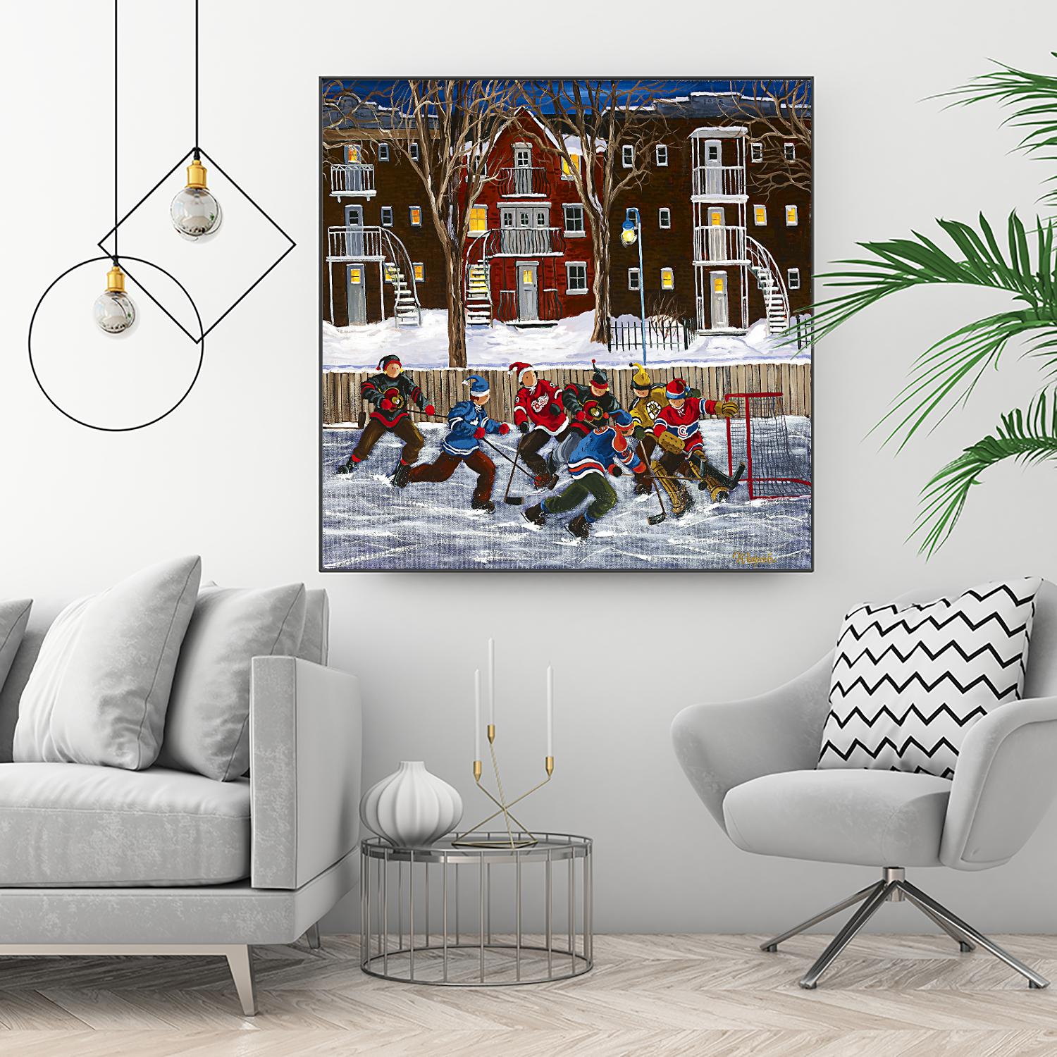 After School 1 by Nicole Laporte on GIANT ART - white art for kids  hockey
