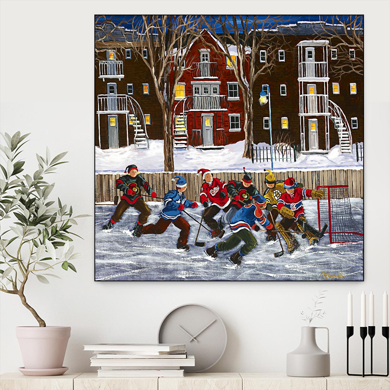 After School 1 by Nicole Laporte on GIANT ART - white art for kids  hockey