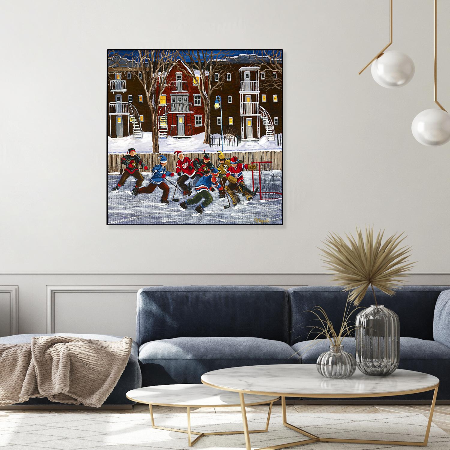 After School 1 by Nicole Laporte on GIANT ART - white art for kids  hockey