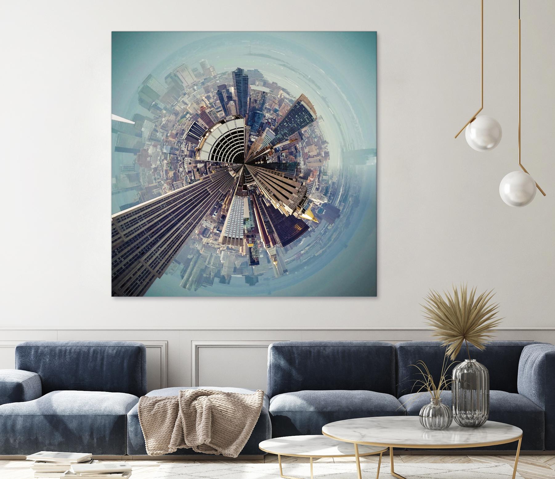 City Center I by Jean-François Dupuis on GIANT ART - blue city scene buildings