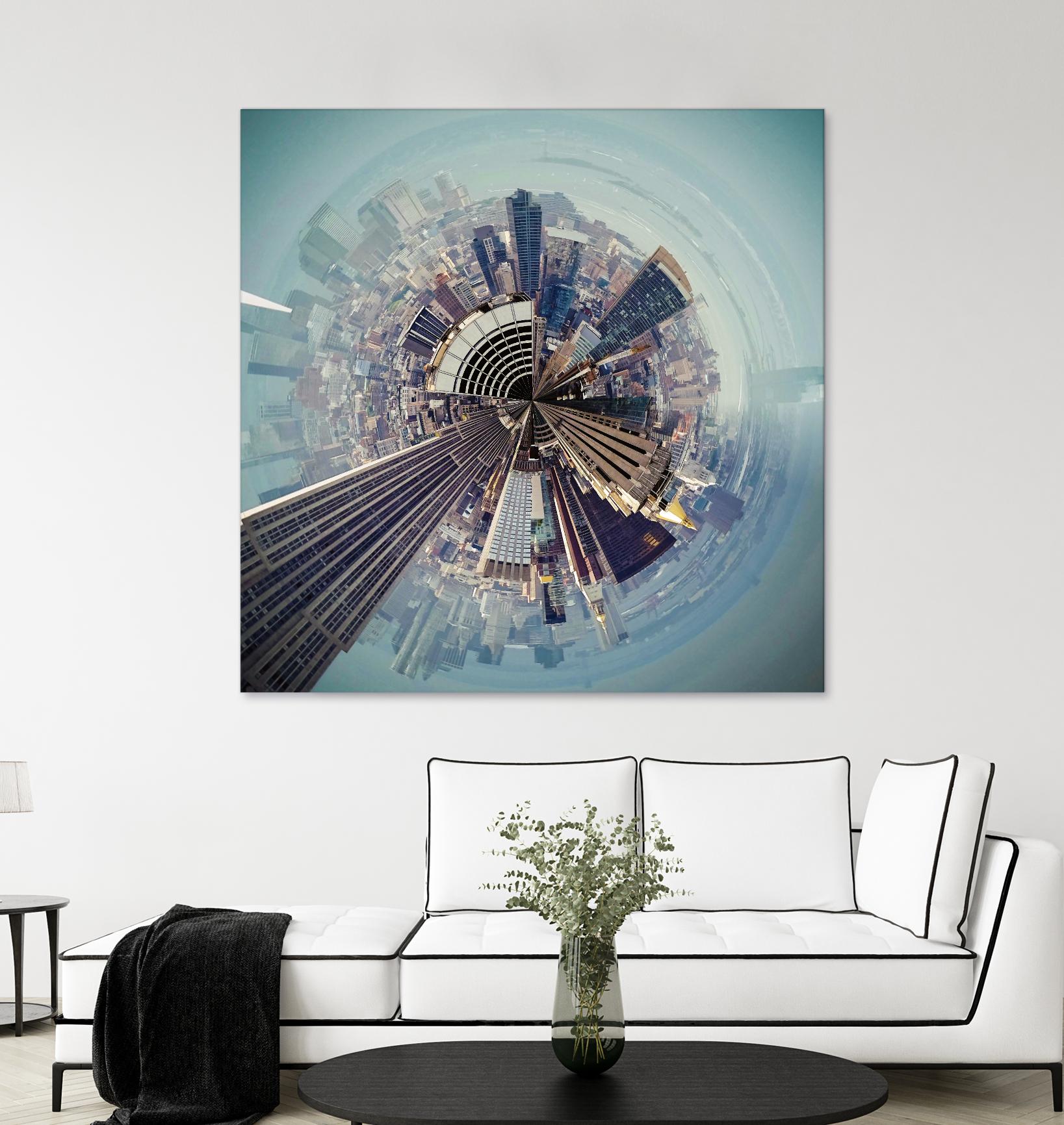 City Center I by Jean-François Dupuis on GIANT ART - blue city scene buildings